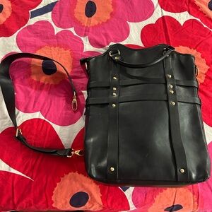 Sony Elegant Black Crossbody Bag with Gold Details